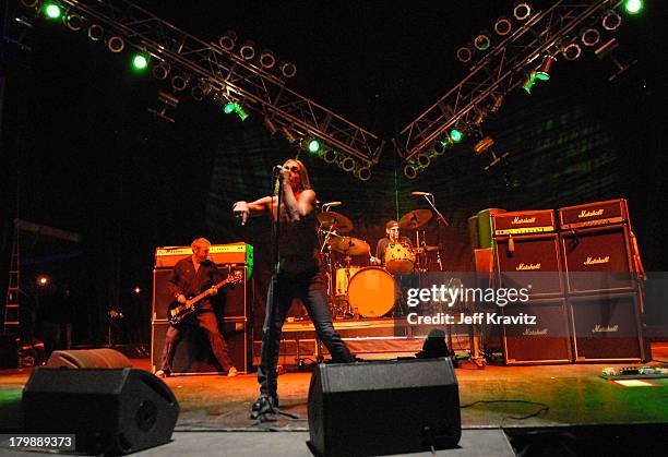 Mike Watt, Iggy Pop and Scott Asheton of Iggy and the Stooges perform during the Vegoose Music Festival on October 27, 2007 at Sam Boyd Stadium in...