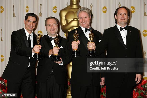 Eric Barba, Steve Preeg, Burt Dalton and Craig Barron pose in the 81st Annual Academy Awards press room held at The Kodak Theatre on February 22,...