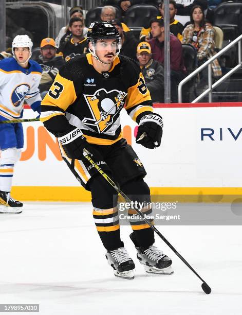 Matt Nieto of the Pittsburgh Penguins skates against the Buffalo Sabres at PPG PAINTS Arena on November 11, 2023 in Pittsburgh, Pennsylvania.