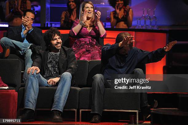 Comedians Nick DiPaolo, Greg Giraldo, Lisa Lampanelli and Jeff Foxworthy onstage at Comedy Central's Roast of Larry the Cable Guy held at The Warner...