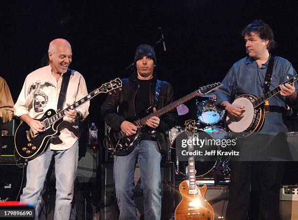 Peter Frampton, Joe Satriani and Bela Fleck during 6th Annual Jammy Awards - Show and Backstage at The Theater at Madison Square Garden in New York...