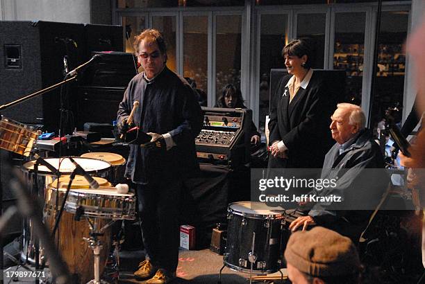 Mickey Hart and Walter Cronkite during Green Apple Music Festival - Mickey Hart - April 21, 2006 at Stage at 44th & Vanderbilt in New York City, New...