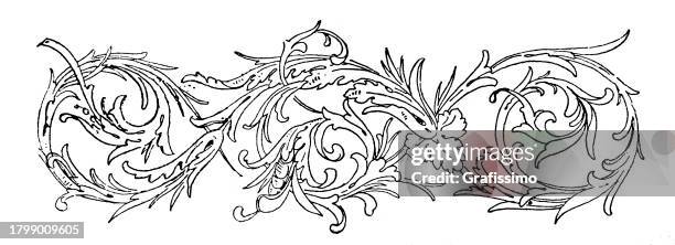 vintage art nouveau decoration element - bordure stock illustrations