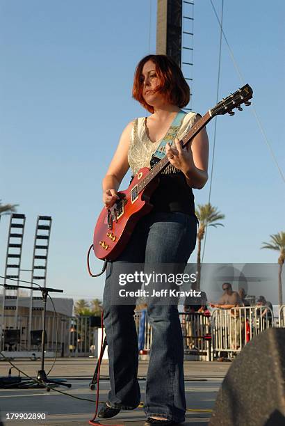 Corin Tucker of Sleater-Kinney during 2006 Coachella Valley Music and Arts Festival - Day Two in Indio, California, United States.