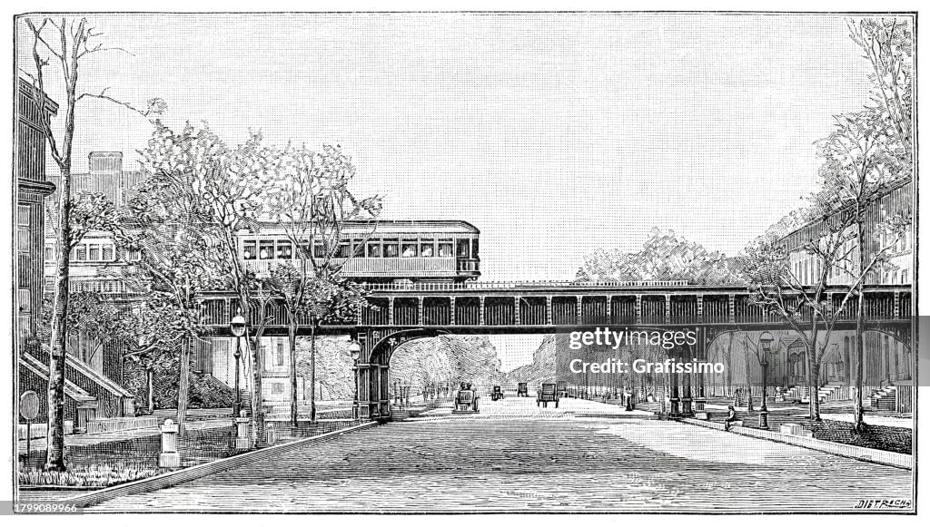 Train bridge in North Chicago 1894