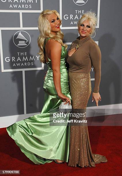 Brooke Hogan and Linda Hogan during The 49th Annual GRAMMY Awards - Arrivals at Staples Center in Los Angeles, California, United States.
