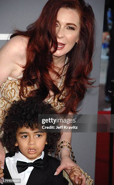 Tomi Rae Hynie, widow of James Brown , and son James Brown Jr.