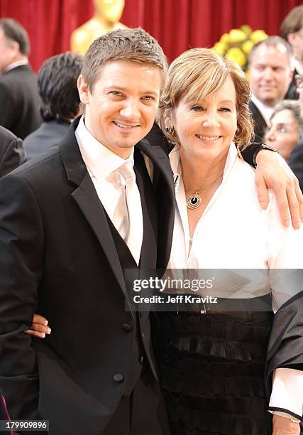 Actor Jeremy Renner and his mother Valerie Cearley arrive at the 82nd Annual Academy Awards held at the Kodak Theatre on March 7, 2010 in Hollywood,...