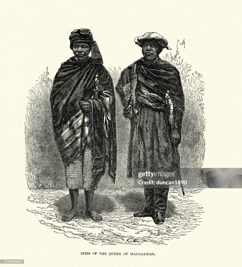 Vintage Illustration Spies Of The Queen Of Madagascar History 19th vintage-illustration-spies-of-the-queen-of-madagascar-history-19th