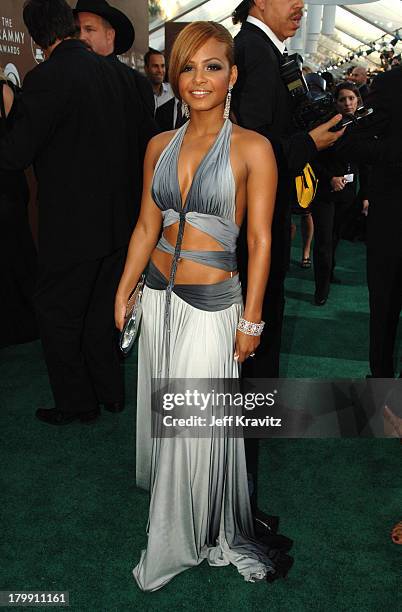 Christina Milian during The 48th Annual GRAMMY Awards - Green Carpet at Staples Center in Los Angeles, California, United States.