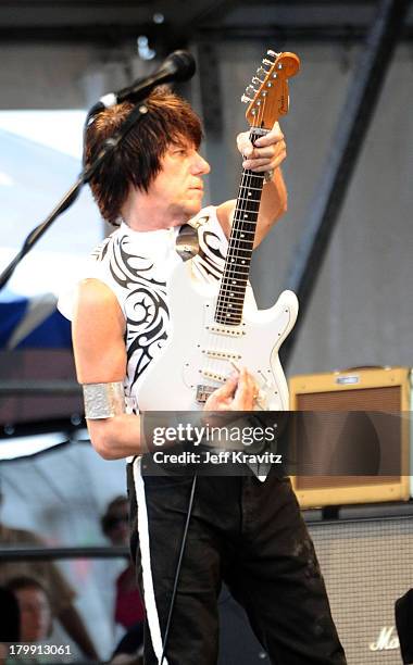 Jeff Beck performs during the 41st Annual New Orleans Jazz & Heritage Festival Presented by Shell at the Fair Grounds Race Course on May 1, 2010 in...