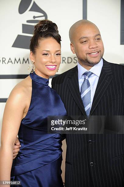 Singer Alicia Keys and Kerry Brothers arrives to the 50th Annual GRAMMY Awards at the Staples Center on February 10, 2008 in Los Angeles, California.