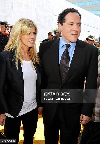 Director/actor Jon Favreau and wife Joya Tillem arrives to the 2008 MTV Movie Awards at the Gibson Amphitheatre on June 1, 2008 in Universal City,...