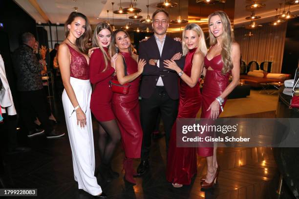 Franziska Distler, Laura Langas, Gitta Saxx, Tom Wlaschiha, fashion designer Sonja Kiefer and Sabine Piller attend the launch party of "How To Be A...