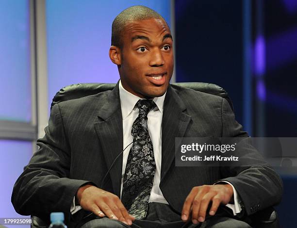 George Foreman IV speaks during the 2008 Summer Television Critics Association Press Tour for MTVN held at the Beverly Hilton hotel on July 9, 2008...