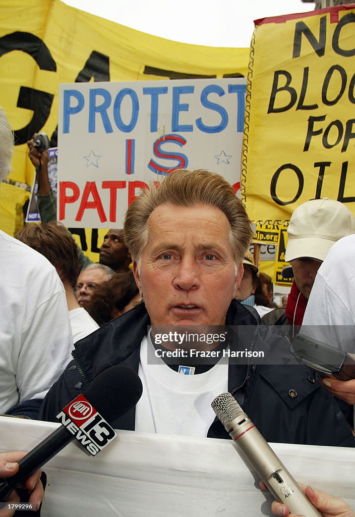 Martin Sheen Speaks at Hollywood Anti-War Protest