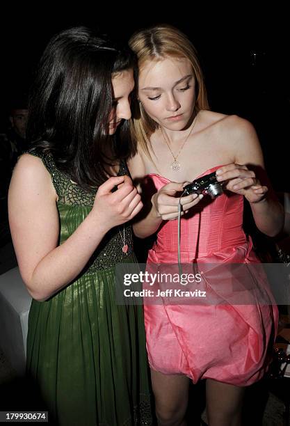 Maddy Gaiman and Dakota Fanning attend The Premiere of Coraline Presented By Focus Features on February 5, 2009 in Portland, Oregon.