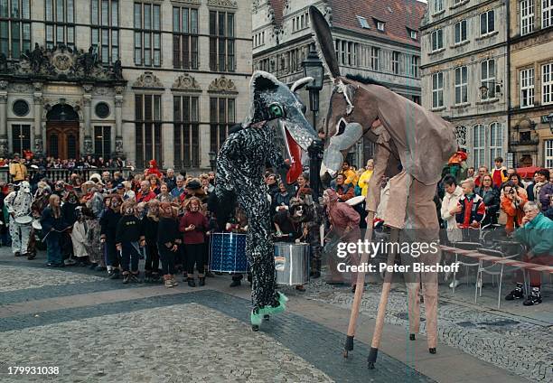 Reise, Bremen/BRD/Deutschland, Europa, Touristen,;Marktplatz, 3. Bremer Stadtmusikanten;-Festival, Wahrzeichen, Besucher,