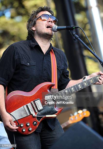 Musician/songwriter Jeff Tweedy of Wilco performs onstage during the 2008 Outside Lands Music And Arts Festival held at Golden Gate Park on August...