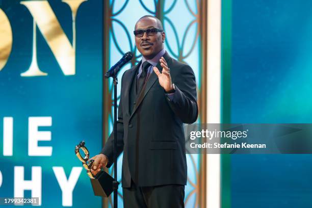 Eddie Murphy accepts the Icon Award onstage during the 2nd Annual theGrio Awards at The Beverly Hilton on October 21, 2023 in Beverly Hills,...