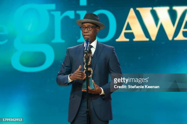 Don Cheadle accepts the Environmental Champion Icon Award onstage during the 2nd Annual theGrio Awards at The Beverly Hilton on October 21, 2023 in...