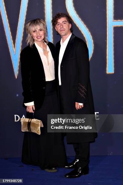 Michele Riondino and Eva Nestori attend the Italian premiere of "Wish" at Space Cinema Moderno Roma on November 17, 2023 in Rome, Italy.