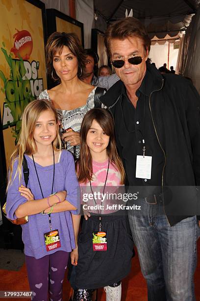 Personality Lisa Rinna and Harry Hamlin with children arrive at Nickelodeon's 2009 Kids' Choice Awards at UCLA's Pauley Pavilion on March 28, 2009 in...