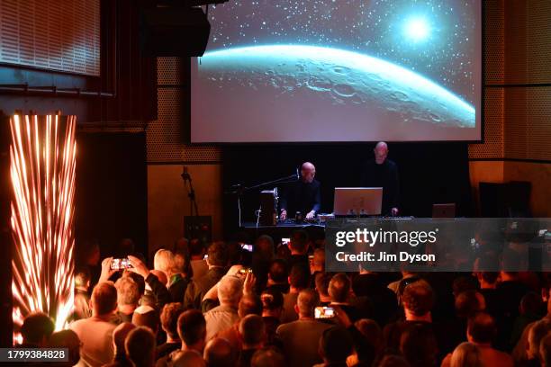 Vince Clarke, and Reed Hays, perform during his first ever solo performance at London School of Economics, to launch his new album 'Songs of Silence'...