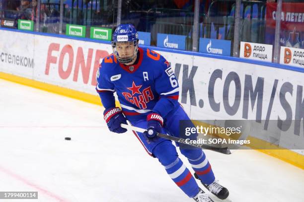 Hockey Club player, Marat Khairullin seen in action during the Kontinental Hockey League, regular season KHL 2023 - 2024 between SKA Saint Petersburg...