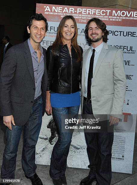 Summit President of Production Erik Feig, Director Kathryn Bigelow and Writer Mark Boal arrive at Summit Entertainment's Premiere of The Hurt Locker...