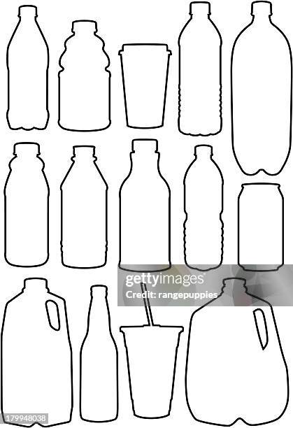 illustrations, cliparts, dessins animés et icônes de recycler contour - cola bottle