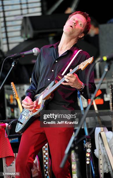 Guitarist Nels Cline of Wilco performs on stage during Bonnaroo 2009 on June 13, 2009 in Manchester, Tennessee.