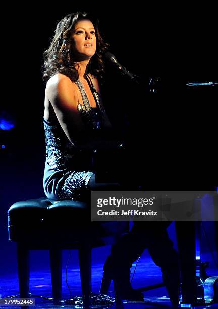 Musician Sarah McLaughlin onstage during the 2008 American Music Awards held at Nokia Theatre L.A. LIVE on November 23, 2008 in Los Angeles,...