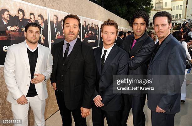 Actors Jerry Ferrara, Jeremy Piven, Kevin Connolly, Adrian Grenier and Kevin Dillon arrive on the red carpet to HBO's official premiere of Entourage...