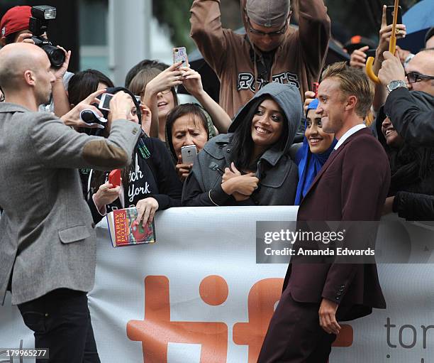 Actor Tom Felton attends the "Therese" premiere during the 2013 Toronto International Film Festival at Isabel Bader Theatre on September 7, 2013 in...