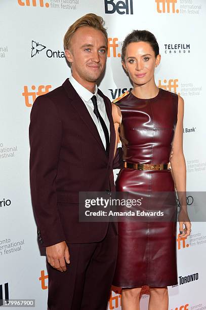 Actor Tom Felton and girlfriend Jade Olivia attend the "Therese" premiere during the 2013 Toronto International Film Festival at Isabel Bader Theatre...