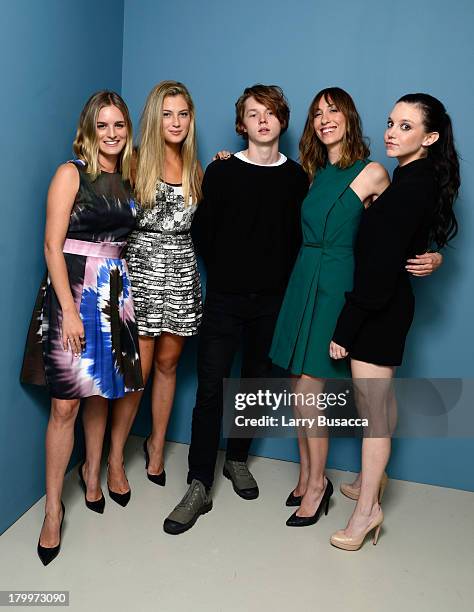 Actress Nathalie Love, actress Zoe Levin, actor Jack Kilmer, director Gia Coppola and actress Claudia Levy of 'Palo Alto' pose at the Guess Portrait...