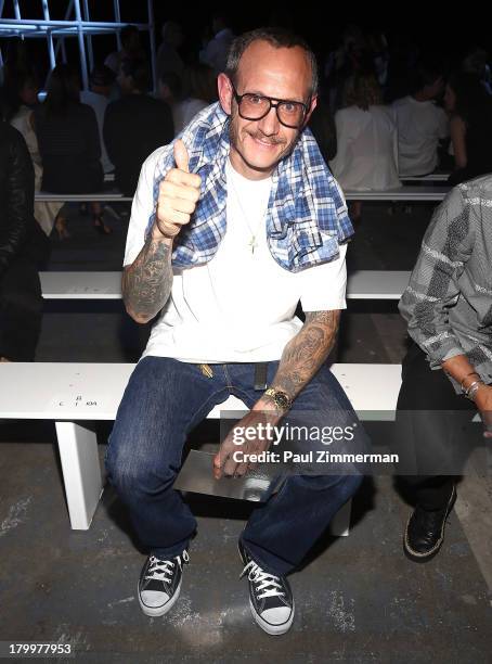 Photographer Terry Richardson attends the Alexander Wang show during Spring 2014 Mercedes-Benz Fashion Week at Pier 94 on September 7, 2013 in New...