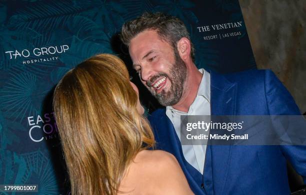 Jennifer Lopez and Ben Affleck attend the 2023 Eastern Congo Initiative Poker and Blackjack Tournament hosted by TAO Group Hospitality at LAVO...