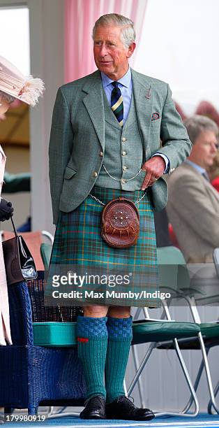Prince Charles, Prince of Wales attends the annual Braemar Highland Games at The Princess Royal and Duke of Fife Memorial Park on September 7, 2013...