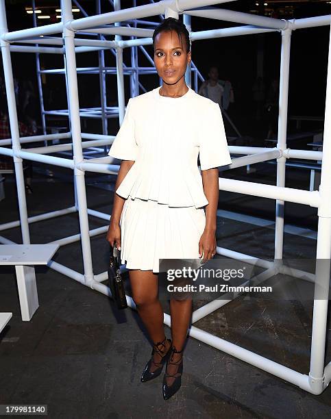 Actress Kerry Washington attends the Alexander Wang show during Spring 2014 Mercedes-Benz Fashion Week at Pier 94 on September 7, 2013 in New York...