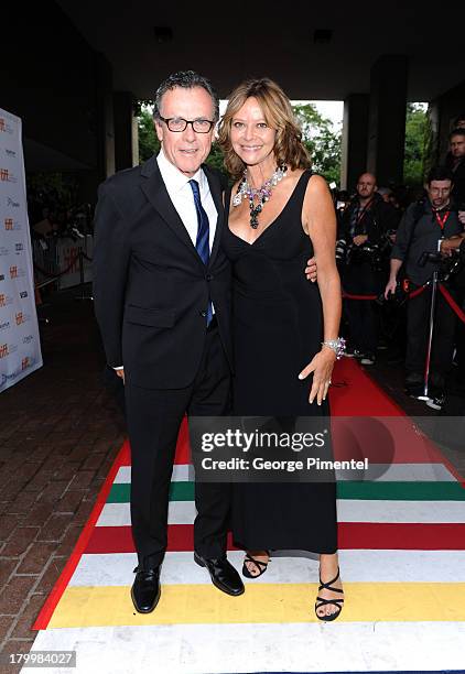 Novelist Joyce Maynard and Jim Barringer arrive at the "Labor Day" Premiere during the 2013 Toronto International Film Festival at Ryerson Theatre on...