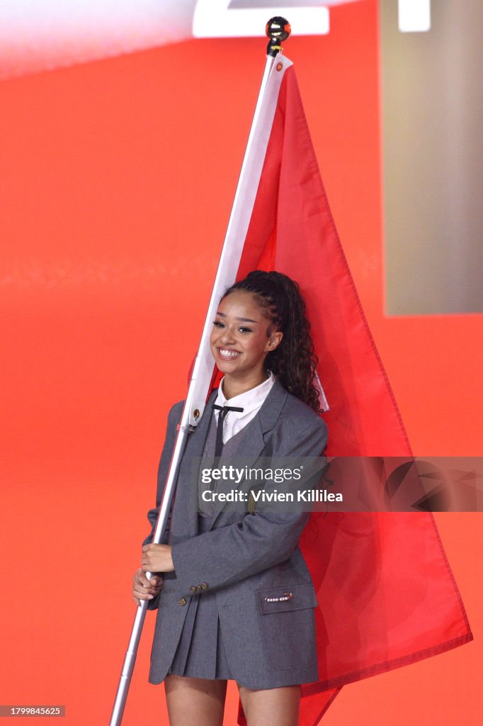 Ruby Bannerman Manon Bannerman poses onstage as HYBE X Geffen Records reveal final ...