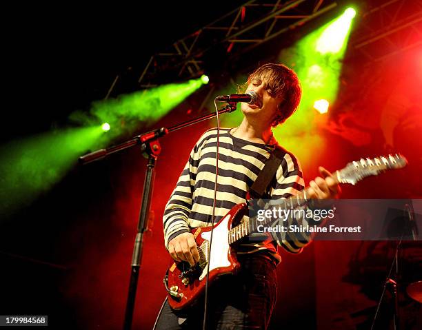 Pete Doherty of Babyshambles performs at Manchester Academy on September 7, 2013 in Manchester, England.