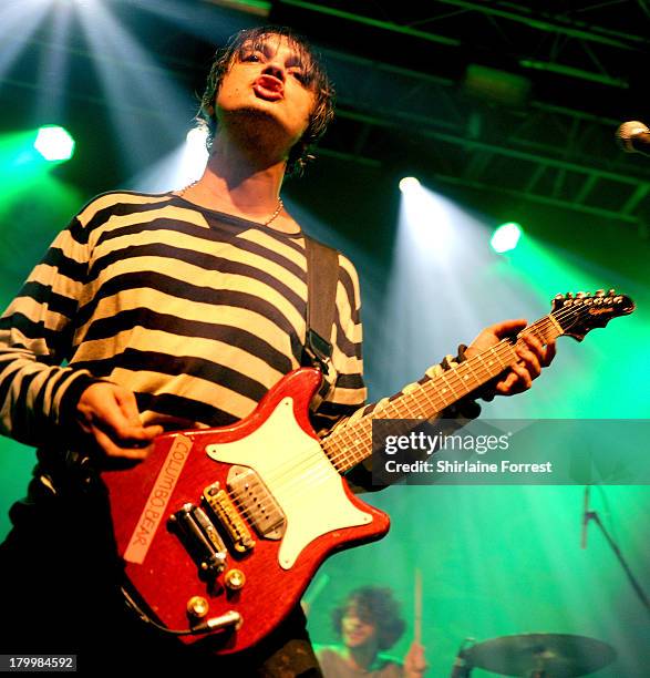 Pete Doherty of Babyshambles performs at Manchester Academy on September 7, 2013 in Manchester, England.