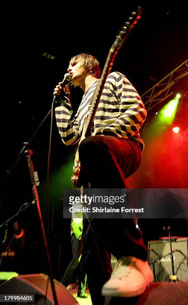Pete Doherty of Babyshambles performs at Manchester Academy on September 7, 2013 in Manchester, England.