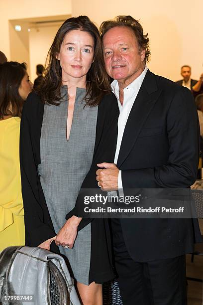 Guillaume Durand and his wife Diane de Mac Mahon attend the Georg Baselitz exhibition preview and dinner at Thaddeus Ropac Gallery on September 7,...