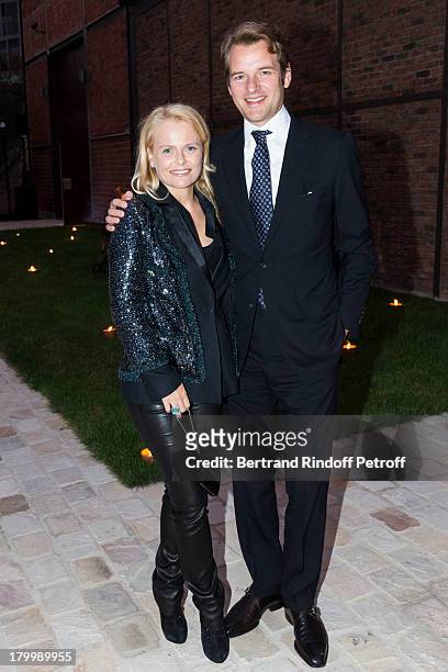 Peer M. Schatz and his wife Nadine Grandjean-Schatz attend the Georg Baselitz exhibition preview and dinner at Thaddeus Ropac Gallery on September 7,...