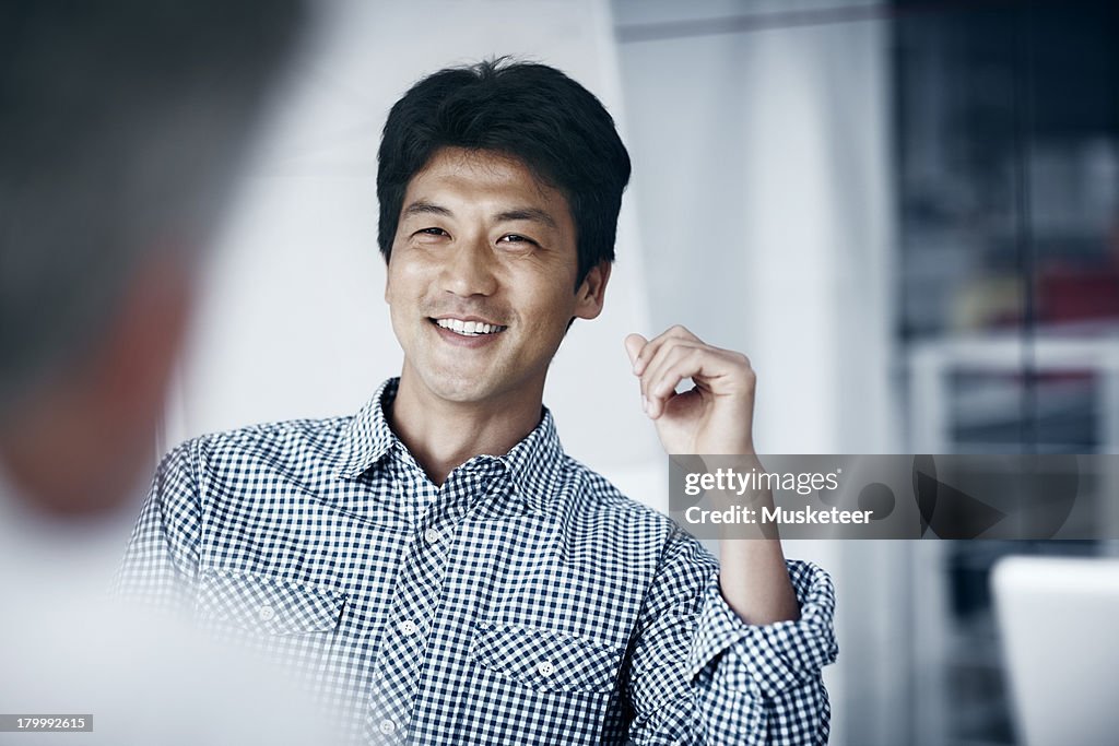 Smiling confident businessman
