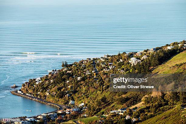 sea side suburb of christchurch - christchurch new zealand view stock pictures, royalty-free photos & images